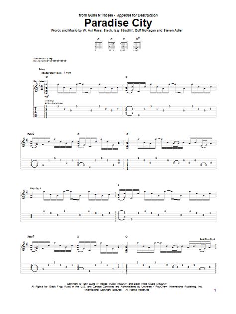 PARADISE CITY TAB by Guns N' Roses @ Ultimate.